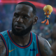 Lebron James and Tweety Bird look skeptical in Space Jam: A New Legacy.